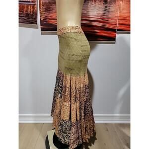 Geisha Designs Fit & Flare Women's Size S Multicolor Skirt Artsy Lagenlook #7